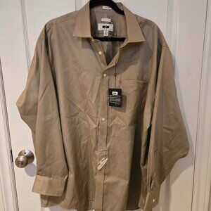 NWT Joseph Abboud Classic Fit Non Iron Button Down Shirt Tan 18.5 34/35